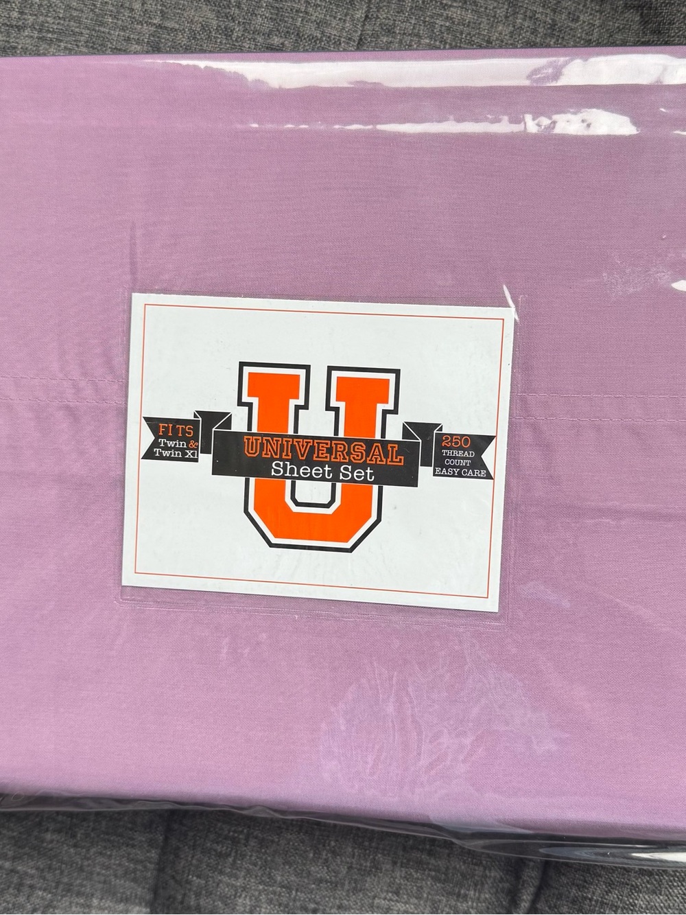 Universal Sheet Set Packaging - White with Orange Logo